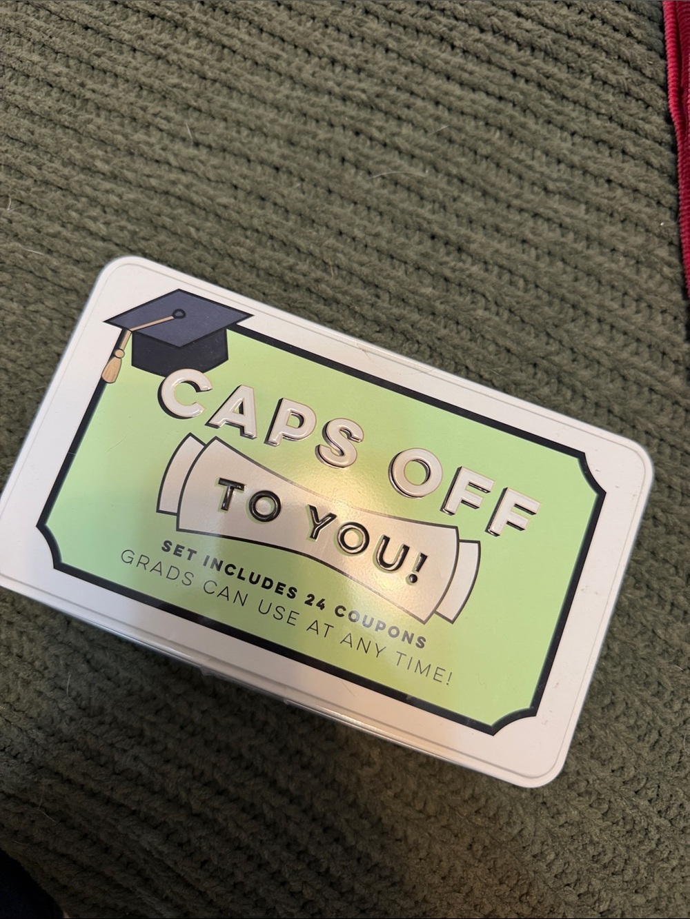 Green Graduation Coupon Tin - Kids Accessories